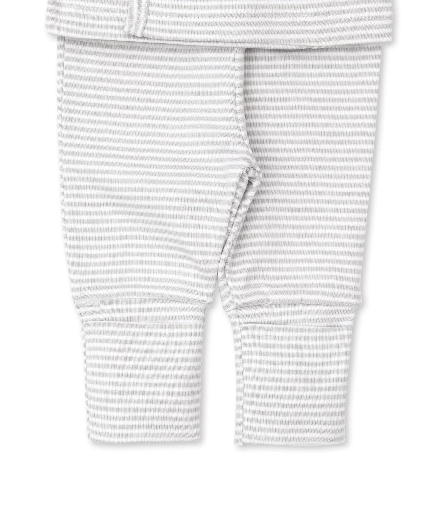 Classic Rib Silver Stripe Footed Pant Set - Image 4