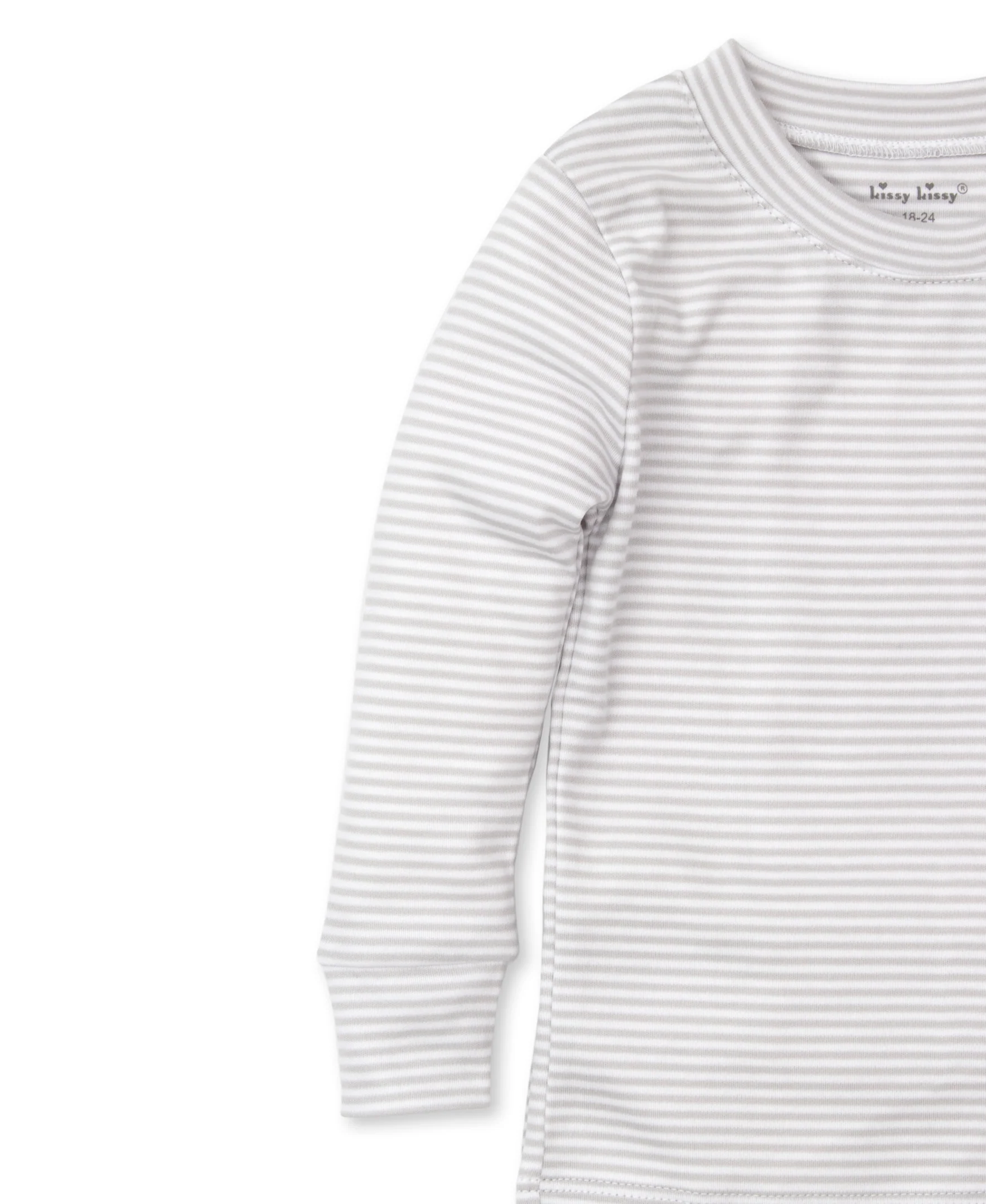 Silver Simple Stripes Pajama Set - Image 3